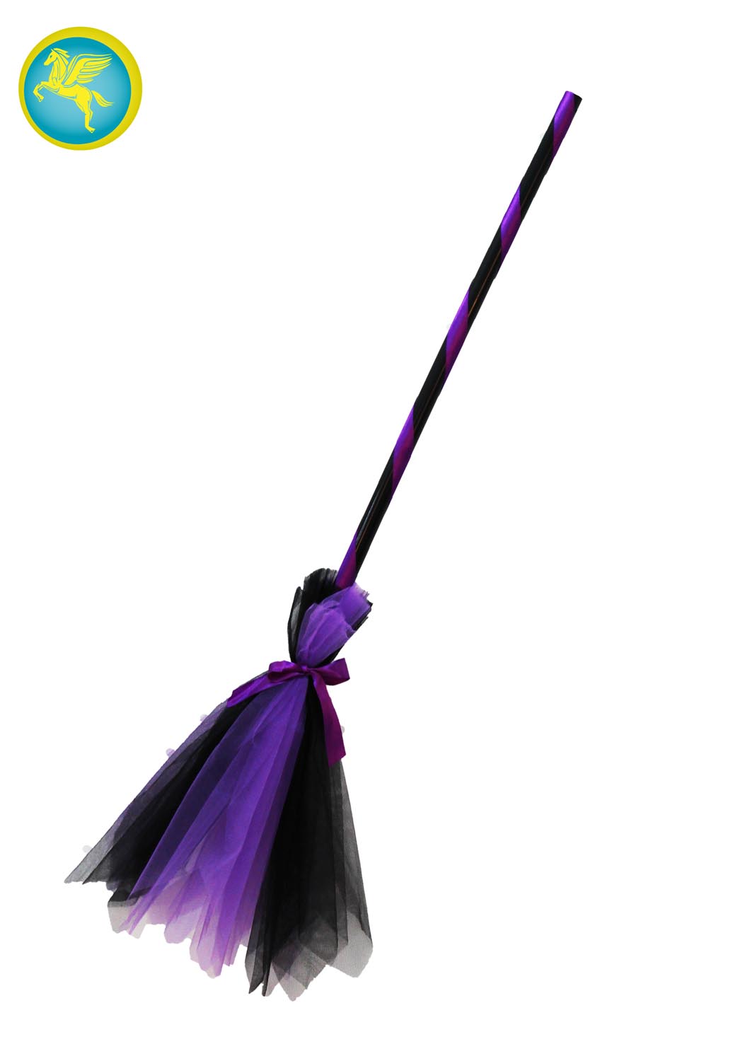 SCOPA DI TULLE BICOLORE VIOLA/NERO